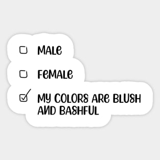 Blush and Bashful Sticker